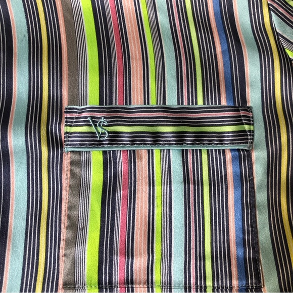 Victoria's Secret Satin Striped Pajama Shirt SZ M - Picture 9 of 13